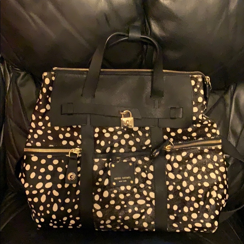 Henri Bendel leopard black jetsetter backpack